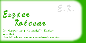 eszter kolcsar business card